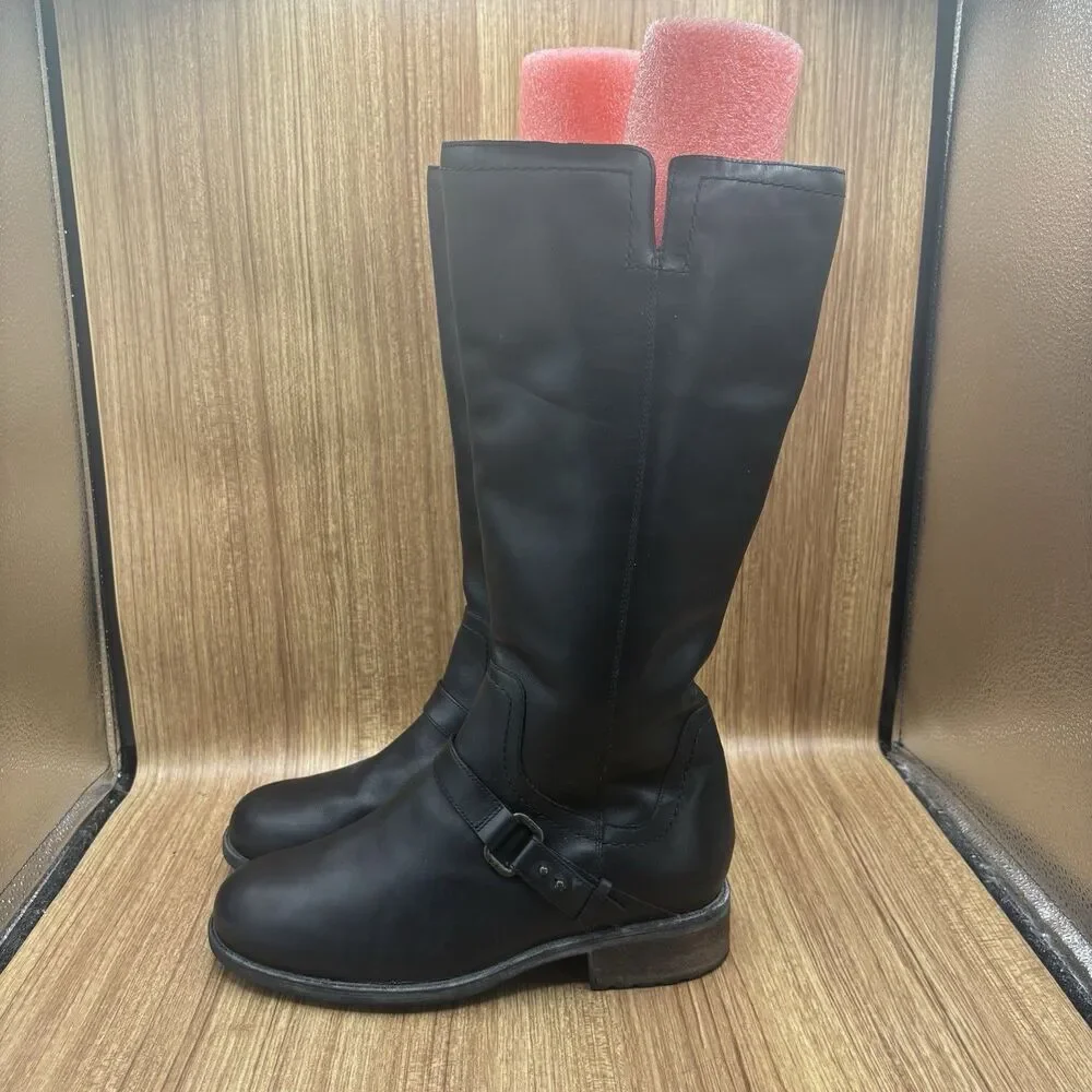 UGG‎ DAHLEN BLACK LEATHER RIDING WATER RESISTANT BOOTS US 11 / EU 42 / UK 9.5